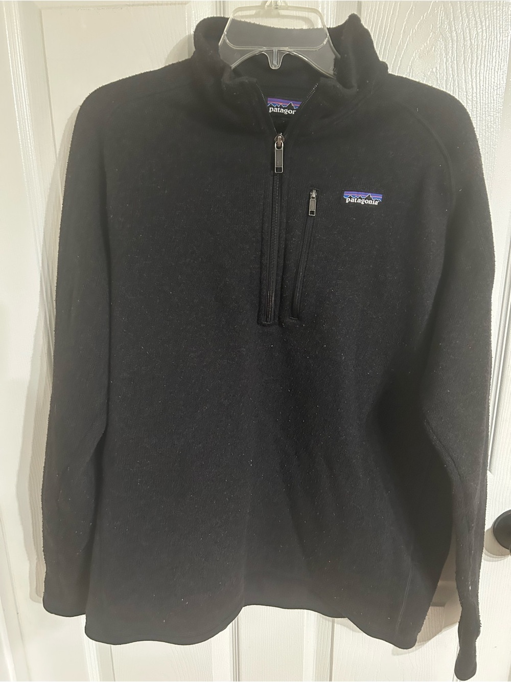 Patagonia Men's Better Sweater Black Quarter-Zip Fleece Pullover